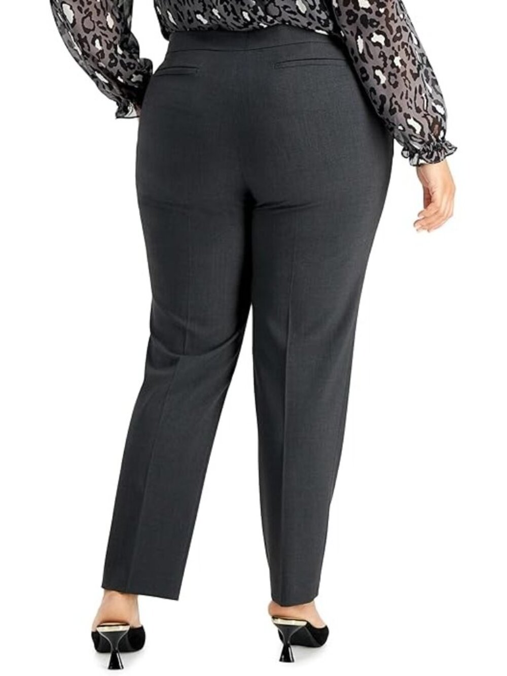 Bar III Womens Plus Elastic-Waist Suit-Separates Pants Gray Size 24W - Picture 2 of 4
